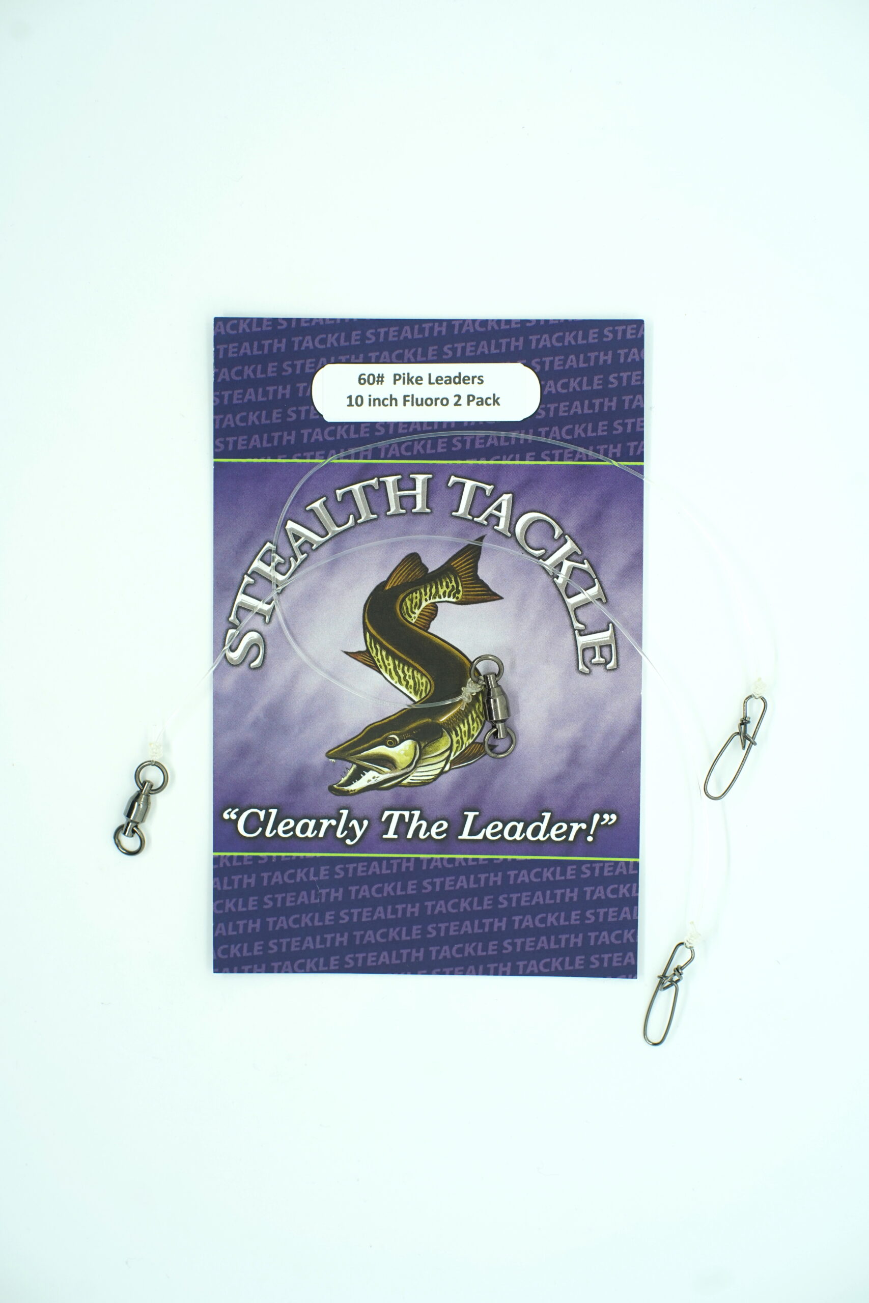 2 Pack 60# Pike Fluorocarbon Leaders - Stealth Tackle