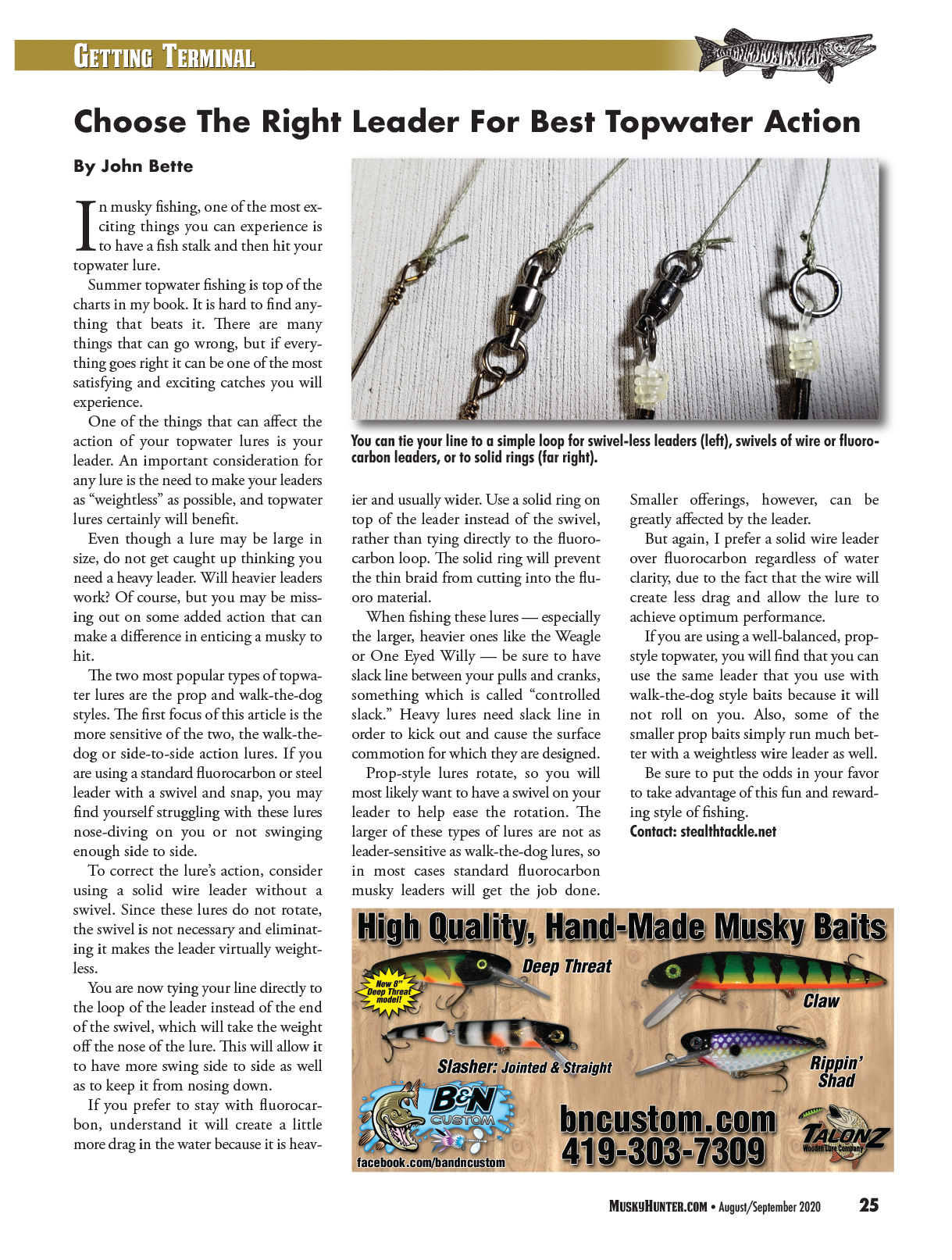Choose The Right Leader For Best Topwater Action - Stealth Tackle