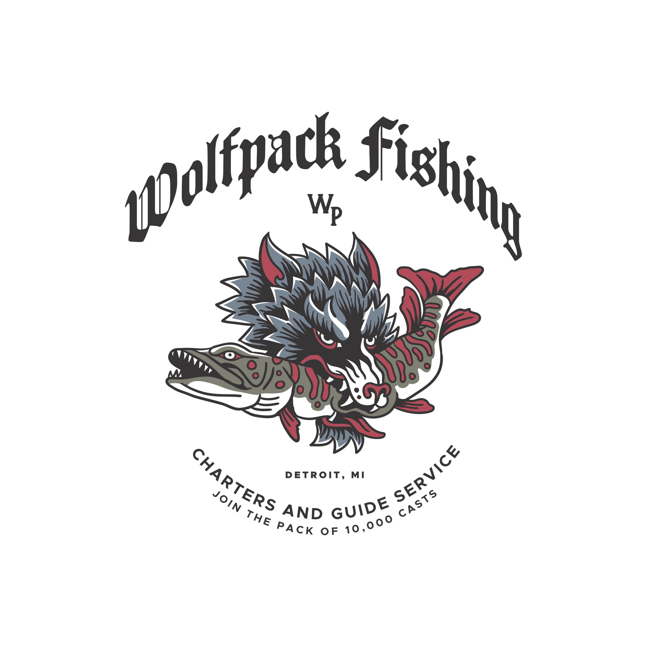 Wolfpack Fishing Logo (Pantone Coated)